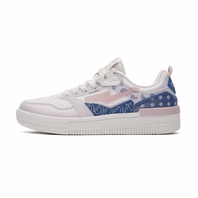 (W) ERKE XTEP Cashew Flower Series Low Top 'White Blue'