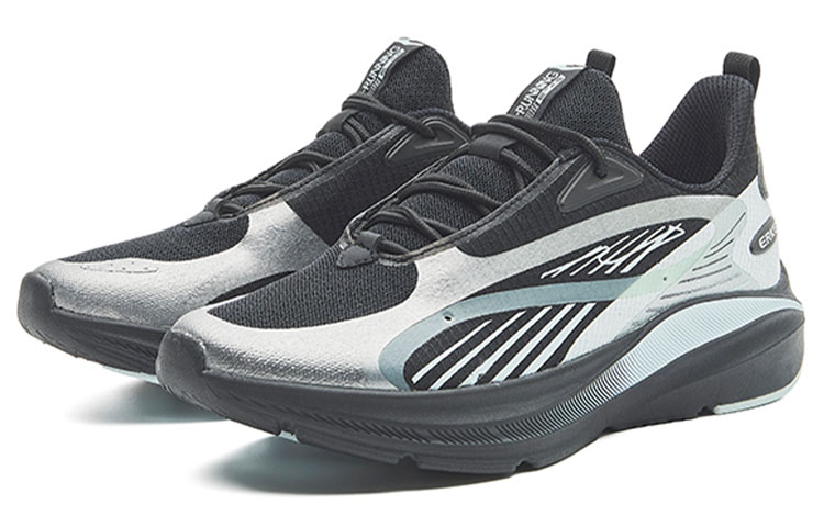 (W) ERKE Xtep Chase 'Fashion Versatile Low-Top Black Blue' 圖 3