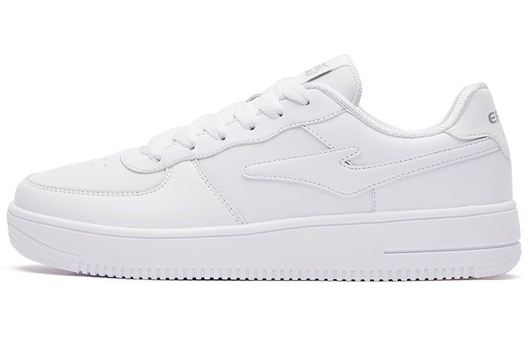 (Women) ERKE Xtep Court 'Pure White & Shiny Silver' 52122301414-002