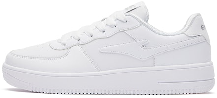 (Women) ERKE Xtep Court 'Pure White & Shiny Silver' 52122301414-002 (Women) ERKE Xtep Court 'Pure White & Shiny Silver' 52122301414-002