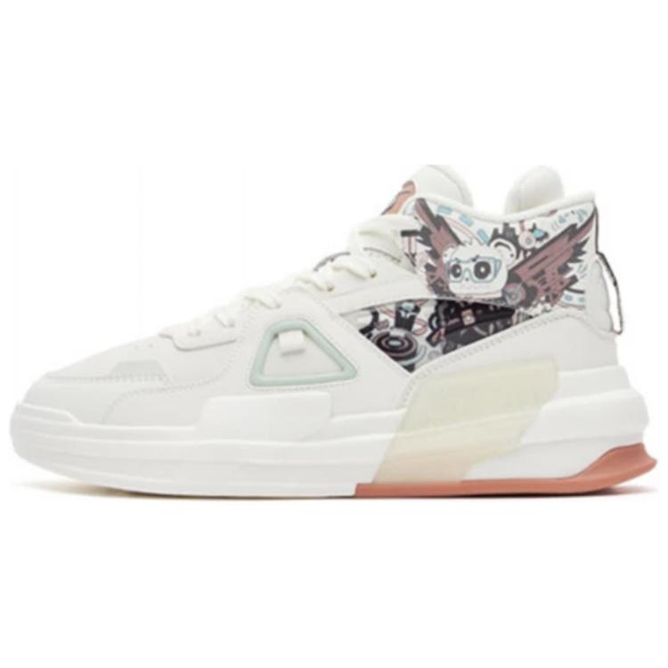 (Women) ERKE XTEP High-Top Sneaker 'Battery Panda Ivory White with Black' 52122301428-001