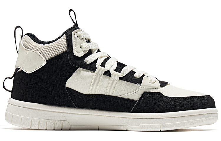 Order 鴻星爾克 無雙大師 休閒 耐磨 高筒 板鞋 女款 橡芽白正黑