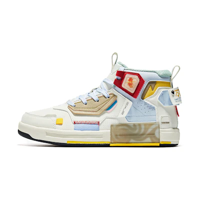 (W) ERKE Xtep Q-Bounce High-Top 'White Grey Blue' 'Silver Spirit'