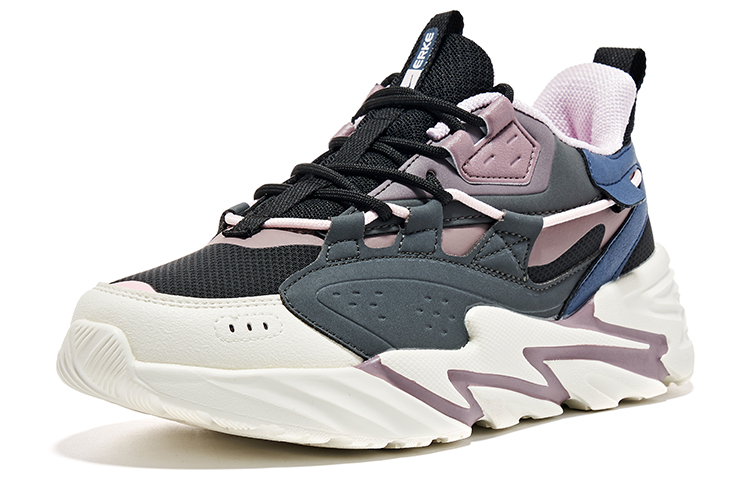 Lookbook (W) ERKE Xtep Retro Running Low 'Negro Gris Azul Tinta' 12121320458-004