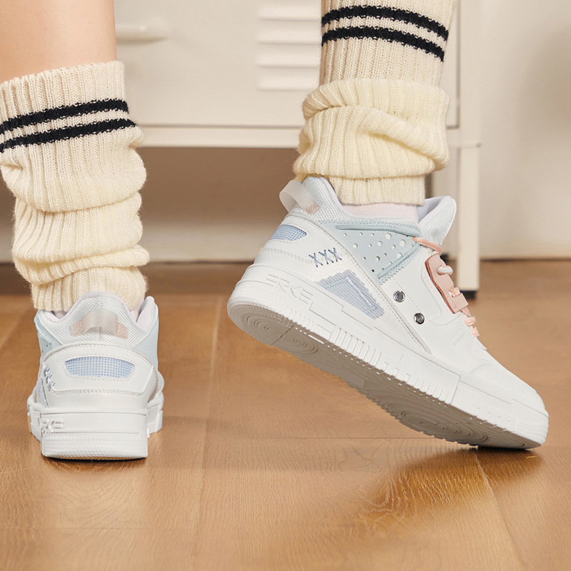 (W) ERKE Xtep Rise Low 'White Grey Blue' 圖 6