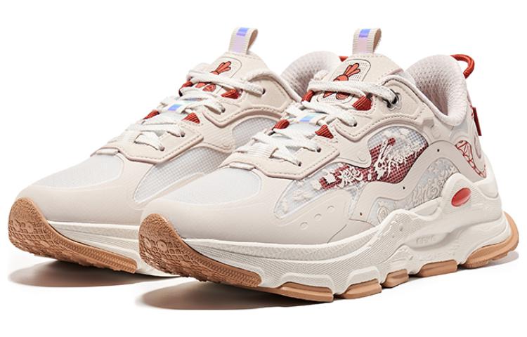 Lookbook 鴻星爾克 防滑減震耐磨 低幫 跑步鞋 女款 灰紅