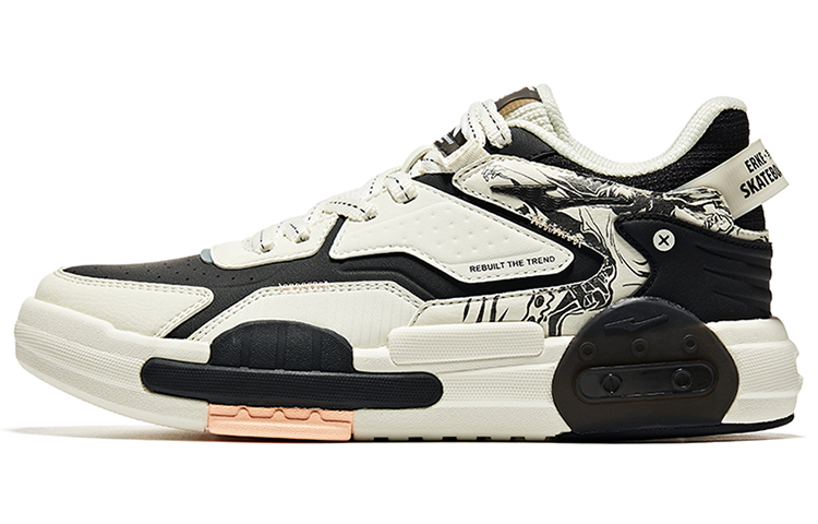 Buy 鴻星爾克 無雙系列 時尚百搭板鞋 女款 橡芽白/正黑