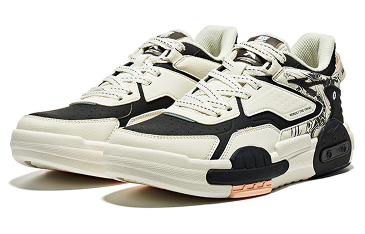 Order 鴻星爾克 無雙系列 時尚百搭板鞋 女款 橡芽白/正黑