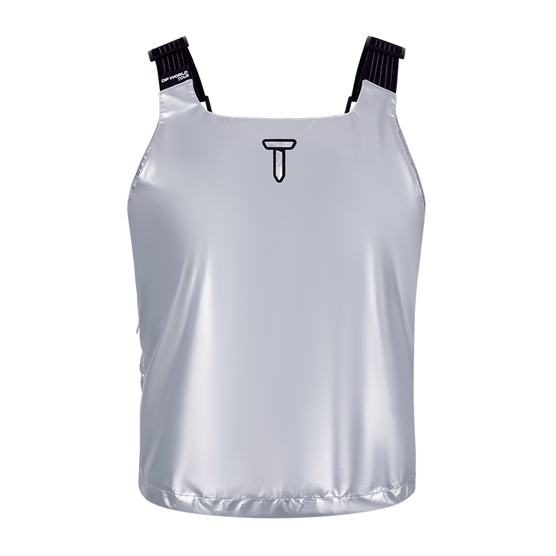 (Women) European Tour Silver Lightweight Adjustable Golf Tank Top with Sheer Mesh. EF232VJ074