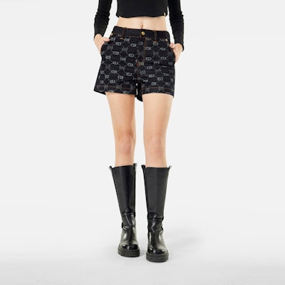 (W) Pantalones Cortos EVISU 2024 Azul Denim con Logos y Bordado de Gaviota. 2EAHTW4DS4021LFDN Shop (W) Pantalones Cortos EVISU 2024 Azul Denim con Logos y Bordado de Gaviota. 2EAHTW4DS4021LFDN