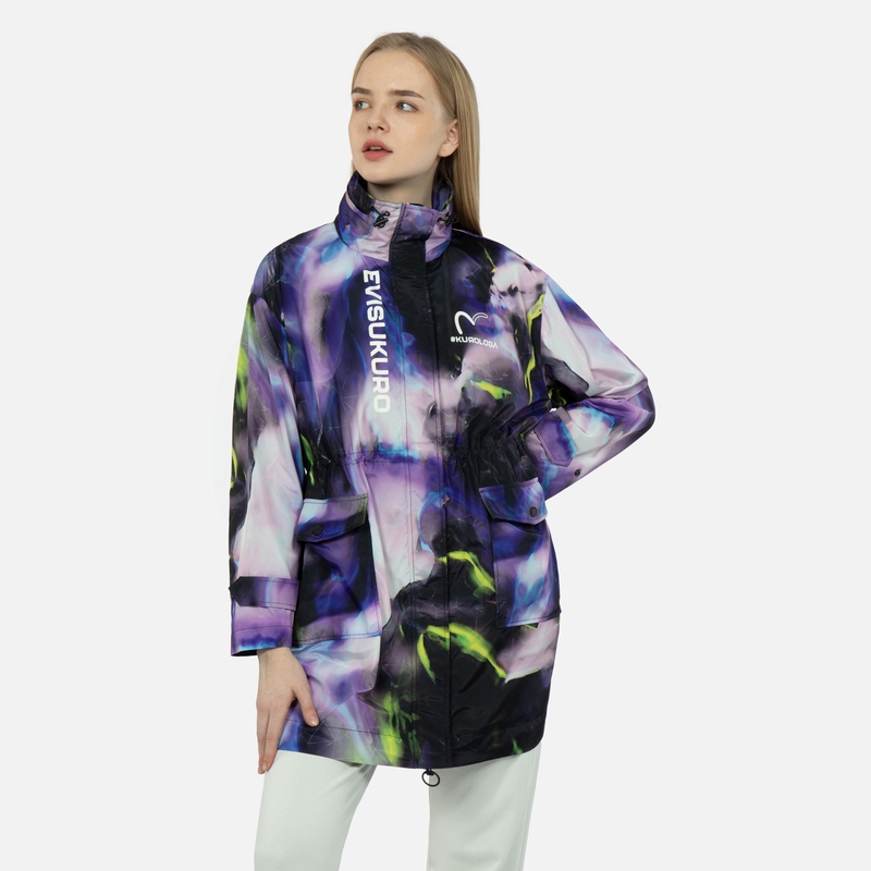 Shop (Women) EVISU  Abstract Camouflage Windbreaker Jacket Multicolor 2ESGNW3JK780RXPL
