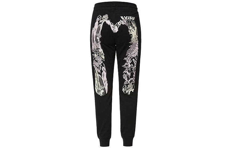 Order (W) EVISU 黑色運動褲，雙色風景印花與大M標誌。 2ESHTW1SP428XX