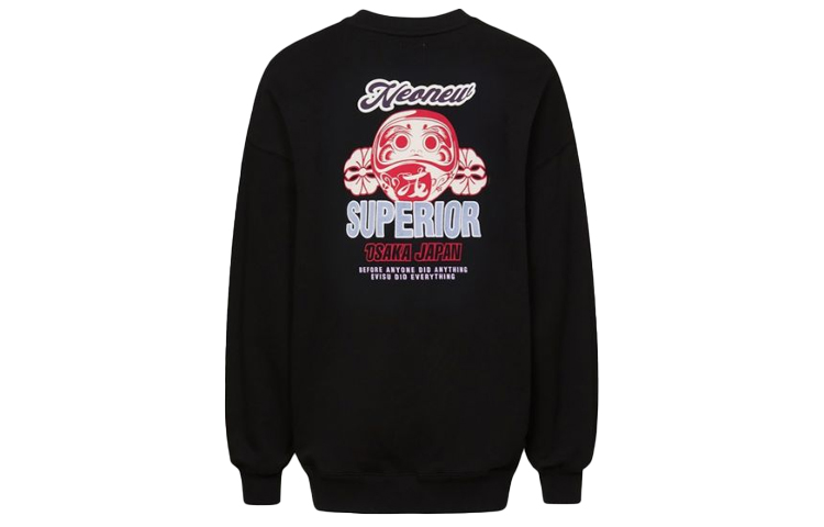 (Women) EVISU  Cartoon Graphic Pullover Sweatshirt - Daruma and Seagull Flower. 2EAHTW1SW372OSFL 圖 4