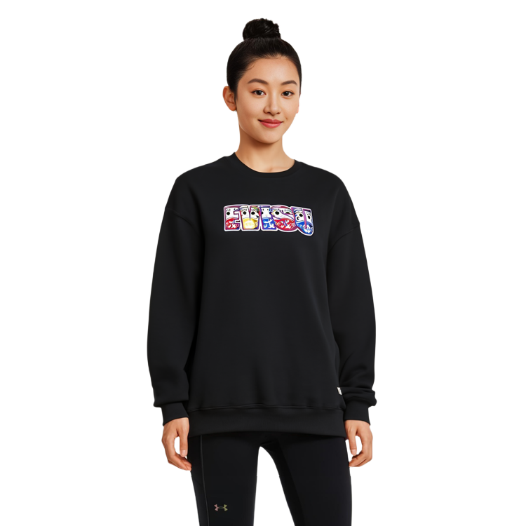 (Women) EVISU  Cartoon Graphic Pullover Sweatshirt - Daruma and Seagull Flower. 2EAHTW1SW372OSFL 圖 6