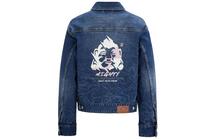 (Women) EVISU  Casual Laser Print Denim Jacket - Blue 2EAHTW1DJ227BZCS 圖 3
