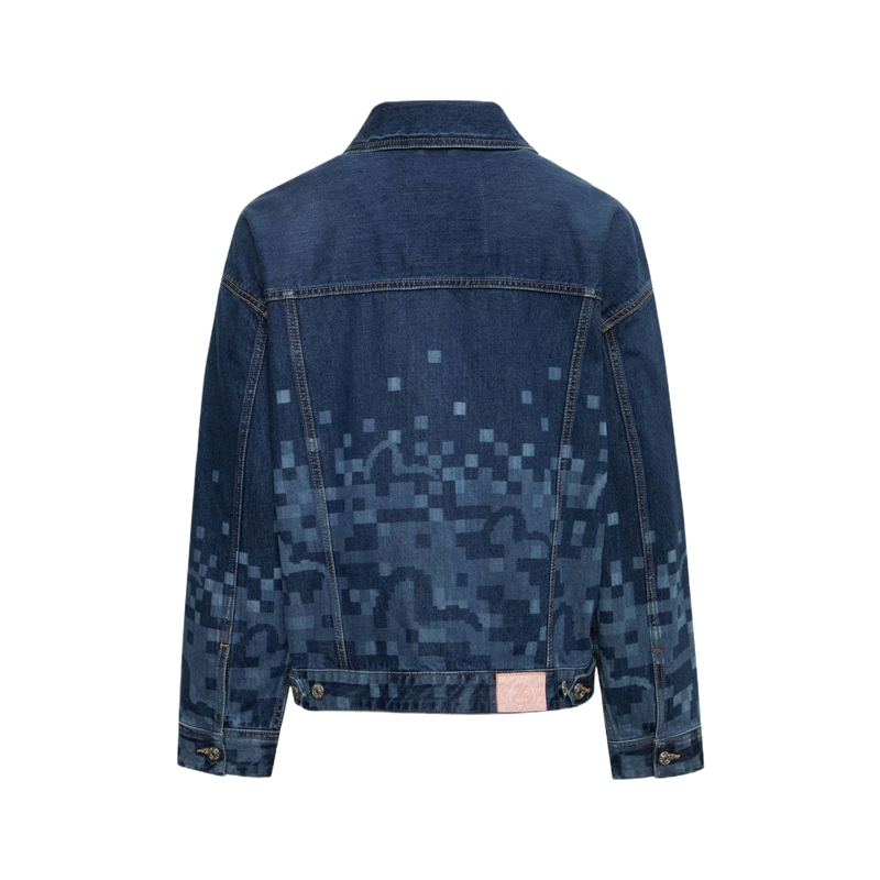 (Women) EVISU  Denim Jacket with Seagull Embroidery and Plaid Design - Fall/Winter 2024. 2EAHTW4DJ4032OSDN 圖 3