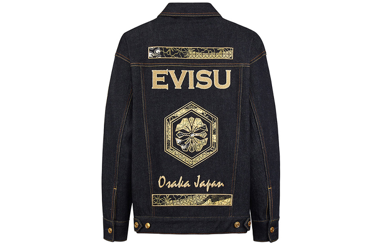 (Women) EVISU  Embroidered Flower Denim Jacket in Blue. 2EAHTW0DJ219FO 圖 2