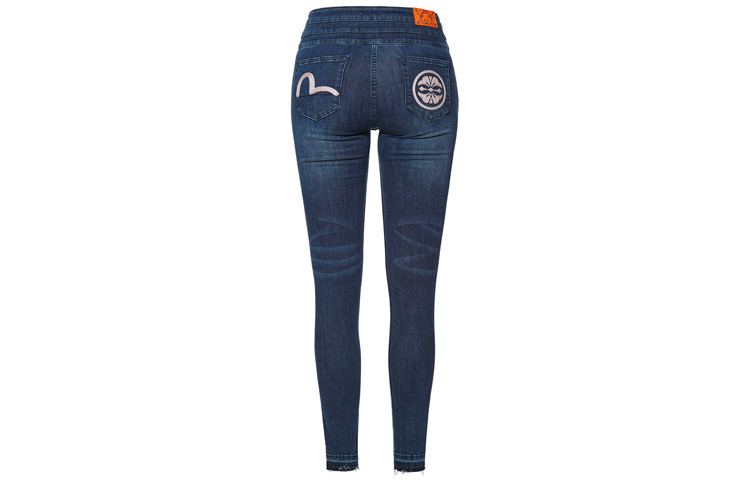 (Women) EVISU  High-Waist Slim Fit Embroidered Denim Jeans Blue 2EAHTW0JE186SK