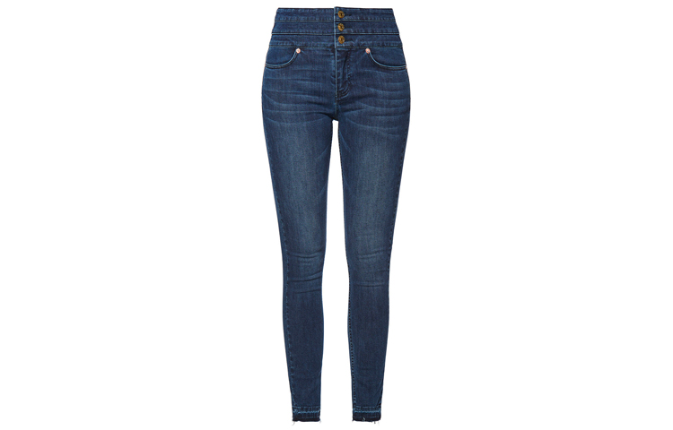 Lookbook (W) EVISU High-Waist Slim Fit Jeans Denim Bordir Biru 2EAHTW0JE186SK