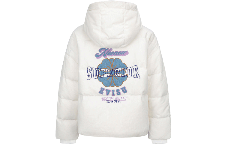 (Women) EVISU  Logo Embroidered Hooded Down Jacket. 2EAHTW1NJ255OSCD 圖 3