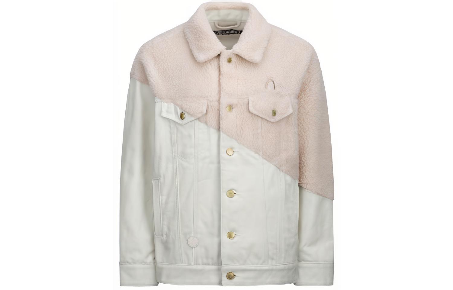 (Women) EVISU  Patchwork Fleece Denim Jacket Bone White. 2EAGNW1DJ789OSDS 圖 2