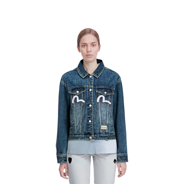 (Women) EVISU  Printed Relaxed Denim Jacket Blue 2EAHTW1DJ774LFCT 圖 4