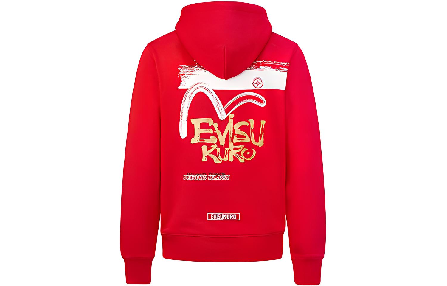 (Women) EVISU  Red Sweatshirt with Hand-Brushed Seagull Logo Design. 2EAGNW0SW388XX