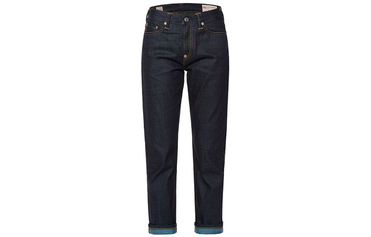 Lookbook (Women) EVISU  Tapered Jeans Daruma M Print Denim Blue. 2EAHTW0JE927BFINDM