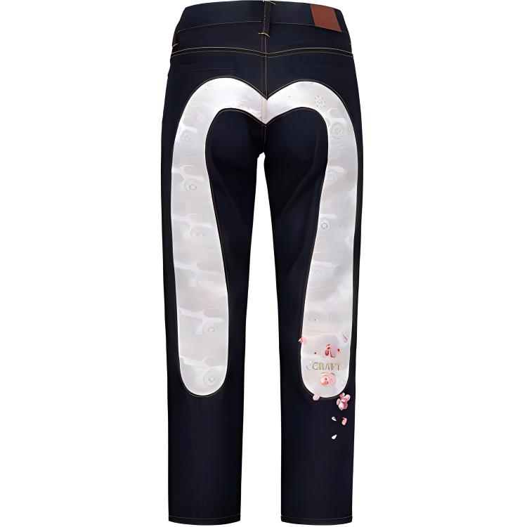 Order (W) EVISU AW23 Jeans Boyfriend Fit con Gran M Jacquard Denim Azul. 2EAHTW2JE926BFCT