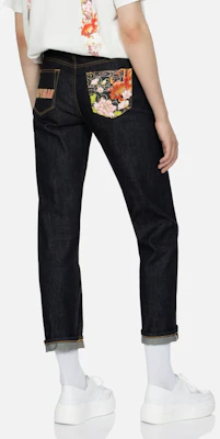 (W) EVISU AW23 Seluar Denim Biru dengan Sulaman Ikan Emas & Bunga. 2EAHTW3JE4014STCT Shop (W) EVISU AW23 Seluar Denim Biru dengan Sulaman Ikan Emas & Bunga. 2EAHTW3JE4014STCT