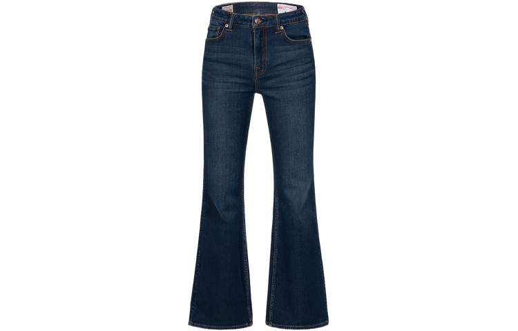 (Women) EVISU AW23  Flared Jeans in Denim Blue with Embroidered Patch Design 2EAHTW3JE4019BTCX 圖 3