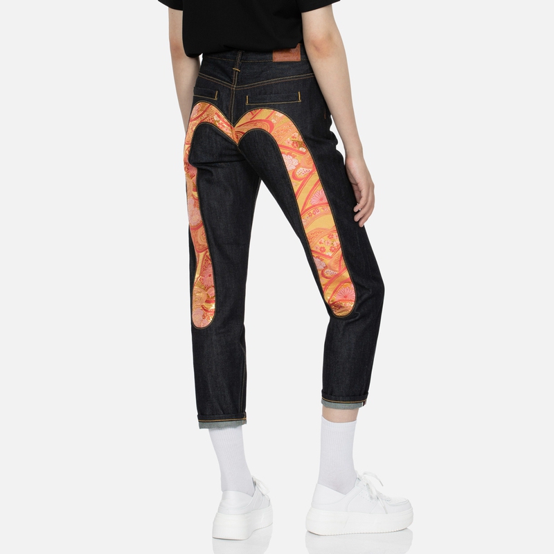 Shop (W) EVISU 秋冬23 刺绣M标宽松牛仔裤 - 蓝色 2EAHTW3JE4016RXCT