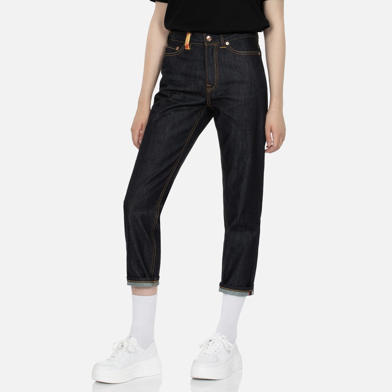 Purchase (W) EVISU 秋冬23 刺绣M标宽松牛仔裤 - 蓝色 2EAHTW3JE4016RXCT