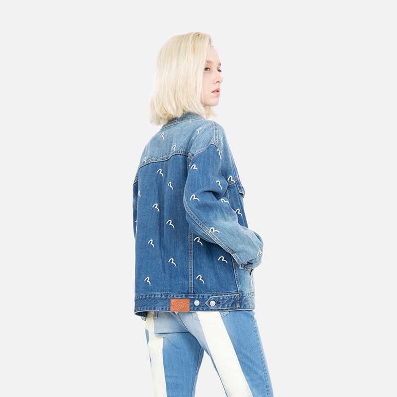 (Women) EVISU AW23 All-Over Seagull Embroidery Denim Jacket Women Blue 2EAHTW2DJ768OSCT 圖 5