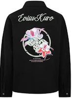 (Women) EVISU AW23 Floral Embroidered Oversized Shirt Jacket Black 2EAGNW3SJ6074BZCT (Women) EVISU AW23 Floral Embroidered Oversized Shirt Jacket Black 2EAGNW3SJ6074BZCT