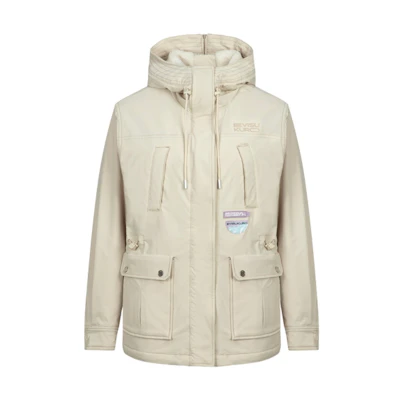(Women) EVISU AW23 Seagull Embroidery Oversized Hoodie Jacket Bone White 2EAGNW3JK6036XXNQ