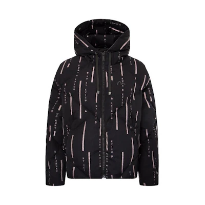 (Women) EVISU Black Metallic Logo Printed Down Jacket AW22 2EAGNW2NJ748OSPR