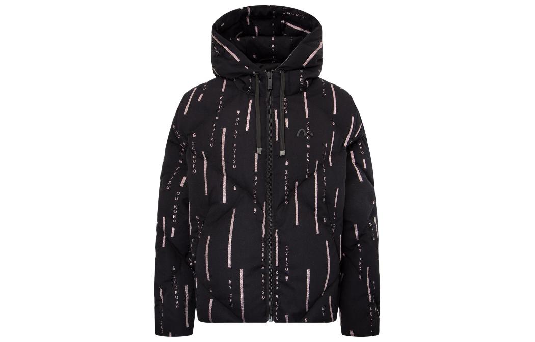 (Women) EVISU Black Metallic Logo Printed Down Jacket AW22 2EAGNW2NJ748OSPR 圖 2