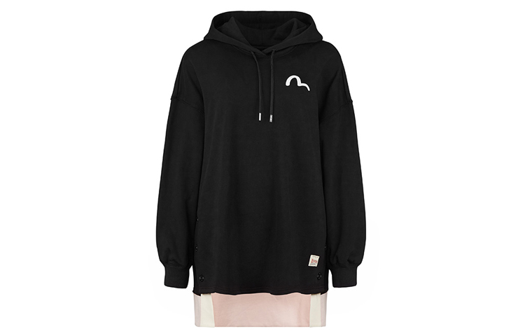 Lookbook (Women) EVISU Black Sweatshirt with Kamon and Daruma Print 2EAHTW0SW349OS