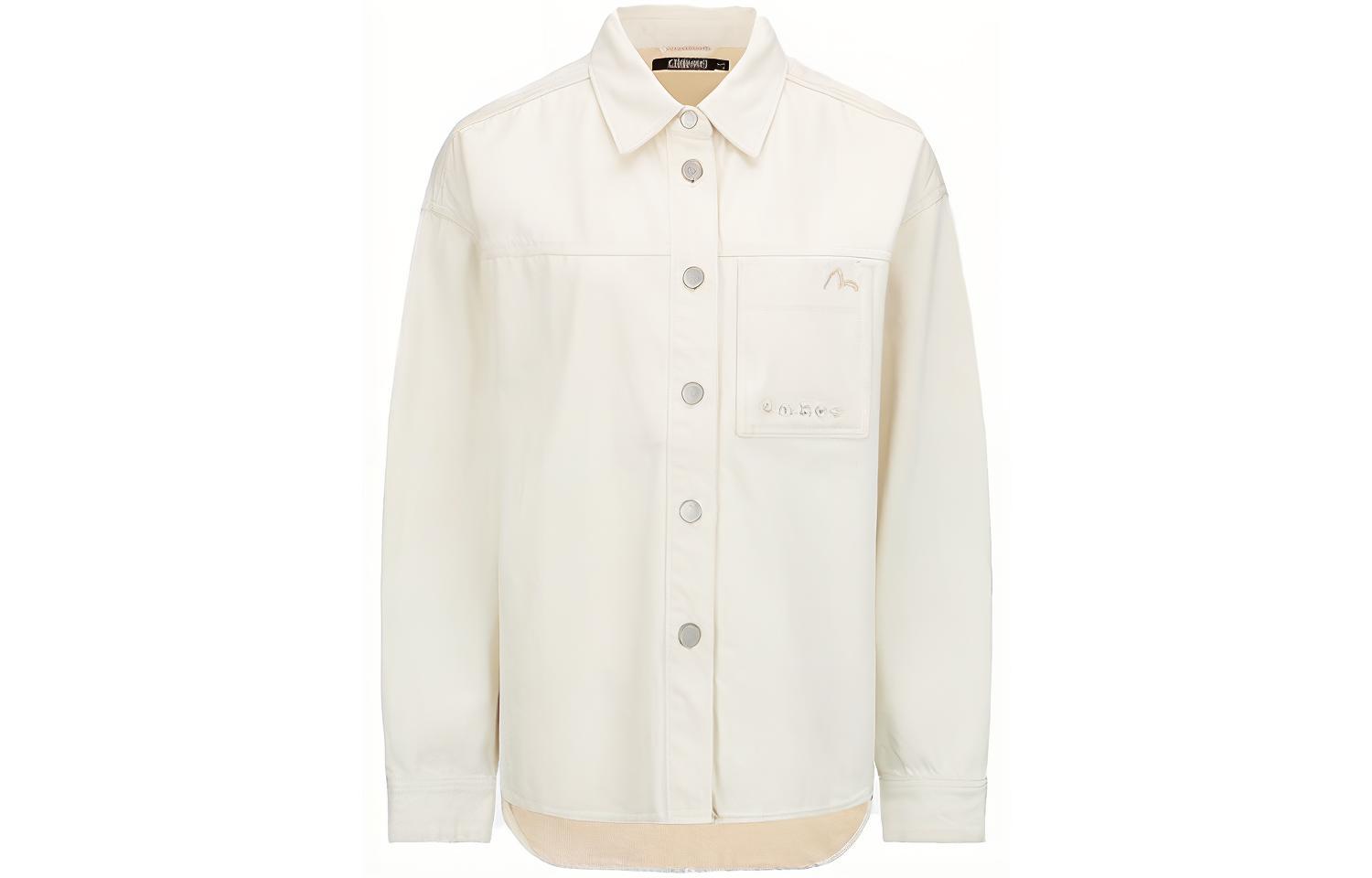 (Women) EVISU EVISUKURO SS22  White Embroidered Seagull Logo Denim Jacket. 2ESGNW2SJ781OSDN