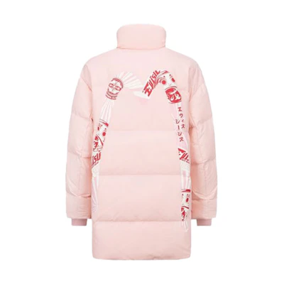 (Women) EVISU FW21 Daruma Doll Graphic Down Jacket Pink 2EAHTW1NJ261OSNY