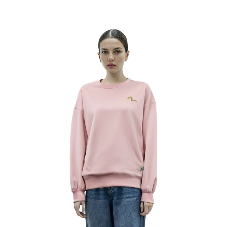 Shop (W) EVISU FW21 粉色長袖圓領衫搭配海神印花設計 2EAHTW1SW362OSCT