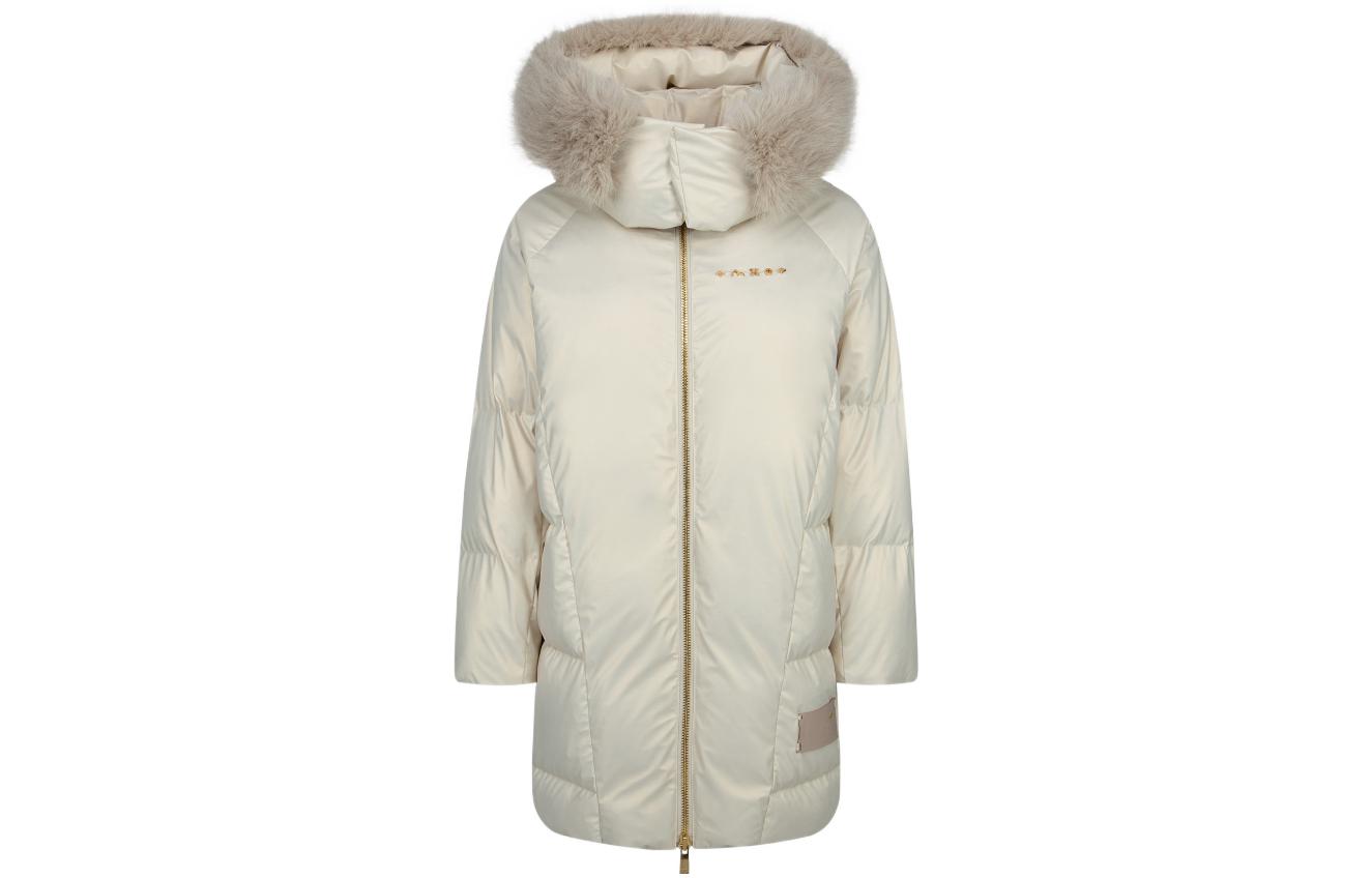 (Women) EVISU FW22  Hand-Painted Seagull Logo Embroidered Down Jacket Off-White 2EAGNW2NC744OSPL