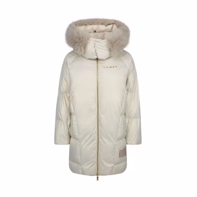(Women) EVISU FW22 Hand-Painted Seagull Logo Embroidered Down Jacket Off-White 2EAGNW2NC744OSPL
