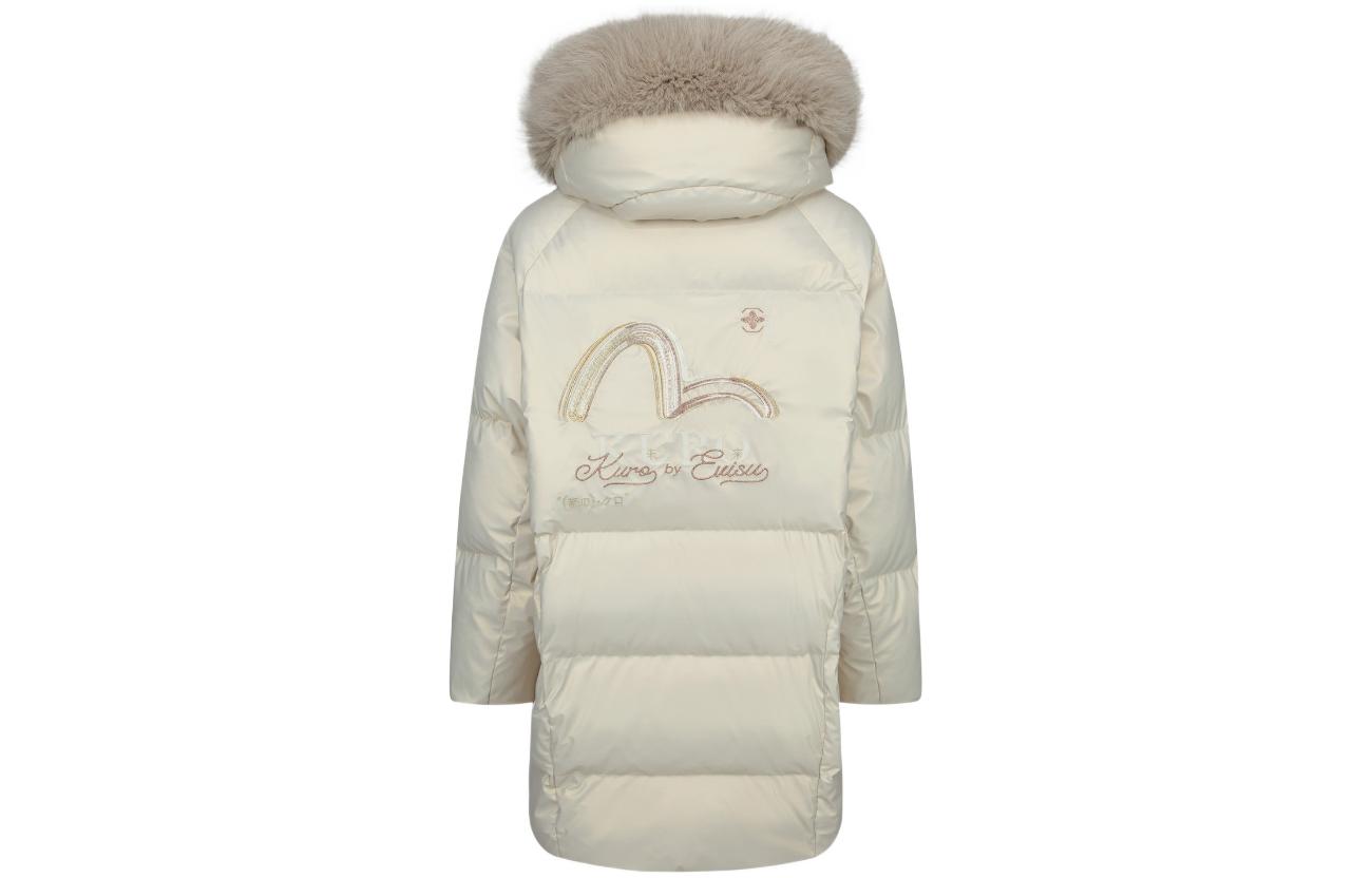 (Women) EVISU FW22  Hand-Painted Seagull Logo Embroidered Down Jacket Off-White 2EAGNW2NC744OSPL 圖 3