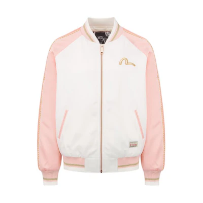 (Women) EVISU FW22 Colorblock Embroidered Logo Zip Jacket - Pink 2EAHTW2JK756XX