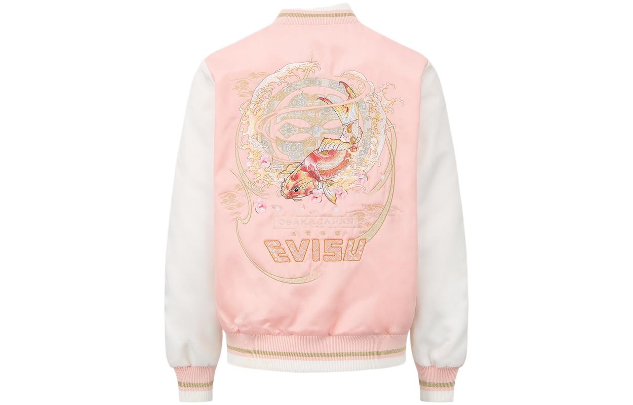 (Women) EVISU FW22 Colorblock Embroidered Logo Zip Jacket - Pink 2EAHTW2JK756XX 圖 3
