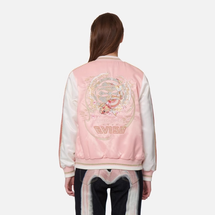(Women) EVISU FW22 Colorblock Embroidered Logo Zip Jacket - Pink 2EAHTW2JK756XX 圖 5