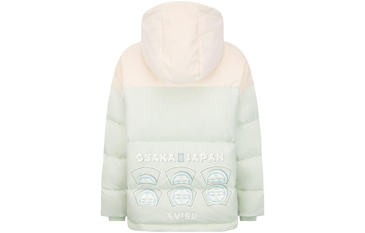 (Women) EVISU FW22 Colorblock Printed Down Jacket  Mint Green 2EAHTW2NJ720FFNY 圖 3