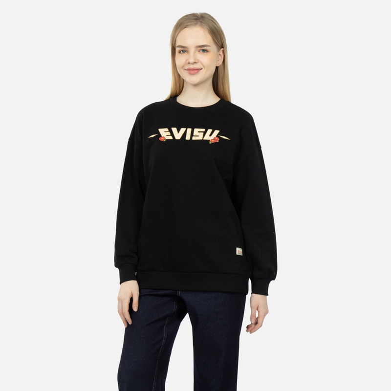 Shop (W) EVISU FW22 標誌孔雀圖案設計圓領衛衣 2ESHTW3SW328OSCT